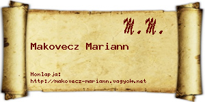 Makovecz Mariann névjegykártya