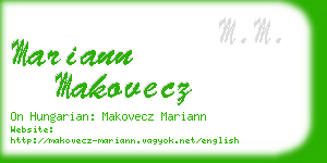 mariann makovecz business card